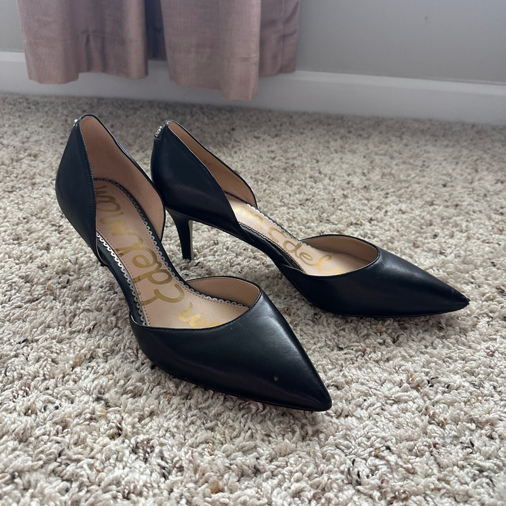 Sam Edelman Black Pointed-Toe Heels
